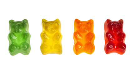 Closeup of vibrant, colorful gummy candies, a sweet and chewy treat sweet,