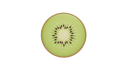 Obraz premium Fresh Green Kiwi Fruit Slice on Transparent Background