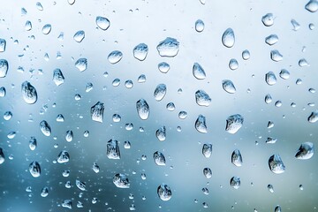 Raindrops on Glass Surface Reflecting Abstract Background, Perfect for Texture and Background Use