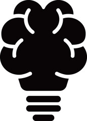 Intelligence lamp icon with brain