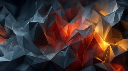 Abstract polygon mesh in dark matte colors offers intricate geometric texture ideal for high-resolution backgrounds