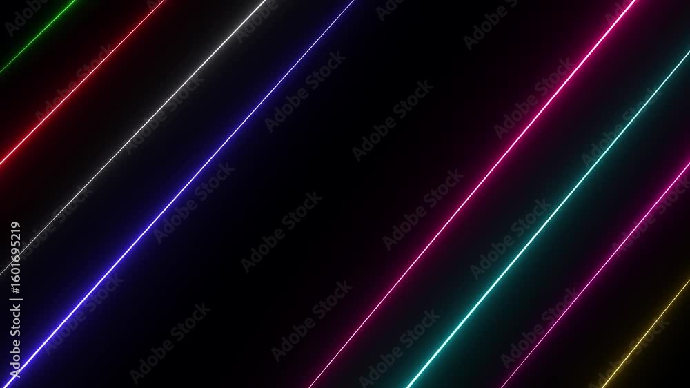 Poster dynamic neon lines abstract background 4 k colorful glowing stripes bright energy motion graphics. n