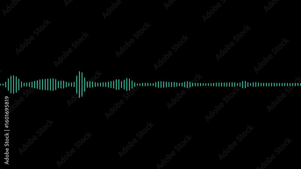 Poster abstract teal audio waveform animation seamless loop background technology music sound. audio wavefo