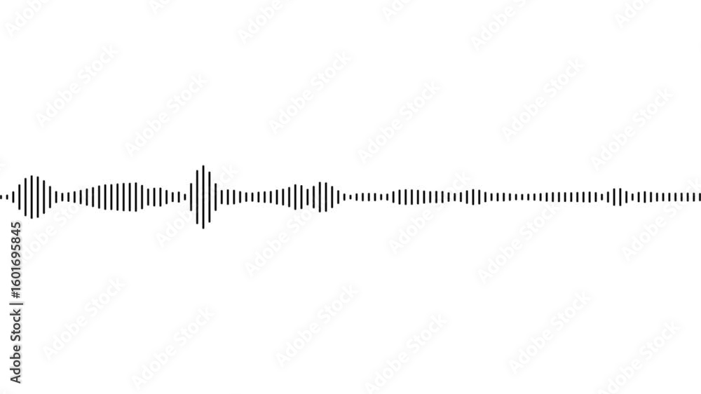 Poster abstract audio waveform animation seamless loop black white minimalist sound music technology. minim