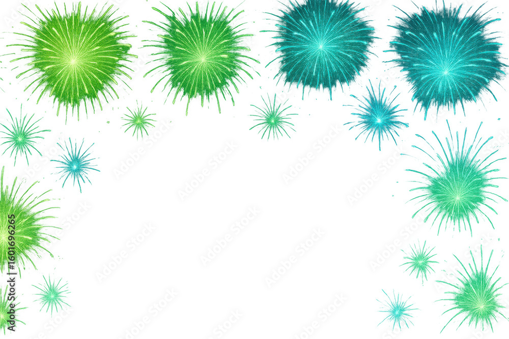 Poster festive exploding fireworks create a colorful display against a transparent background, perfect for 
