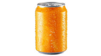Vibrant orange juice can on a rustic plaid tablecloth, refreshing still life refreshing