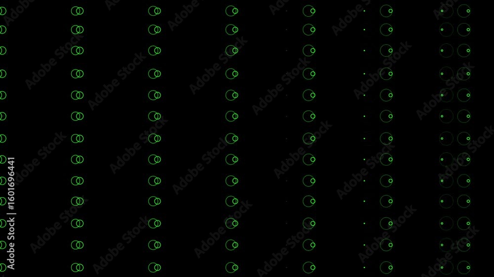 Poster abstract green circles motion background loop seamless animation neon dots technology digital. anima