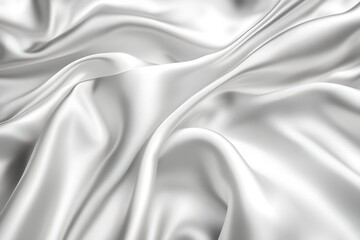 Obraz premium Elegant white silk fabric with soft folds and shimmering texture for luxury backgrounds
