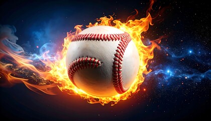 Fiery baseball in cosmic swirl