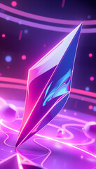 3d render of abstract deatailed shape. Dynamic futuristic background, glowing neon. White tone