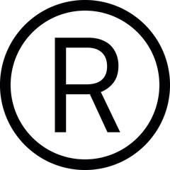 the registered trademark symbol: a bold capital "R" enclosed within a black circle on a white background.