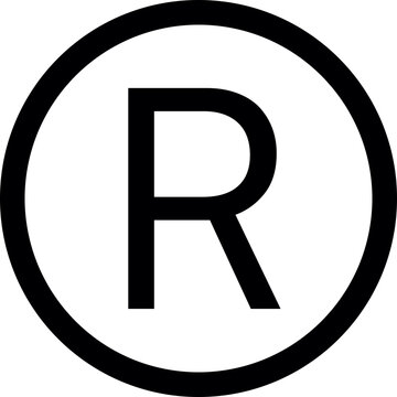the registered trademark symbol: a bold capital "R" enclosed within a black circle on a white background.
