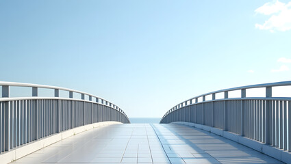 Obraz premium Empty pedestrian bridge with clean symmetrical lines