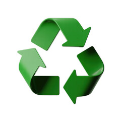 Obraz premium Green recycling symbol isolated on transparent background