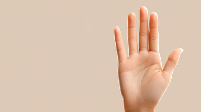 Gesture of silence and expression against subtle lighting for minimalist design