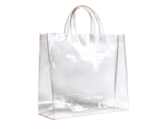  M A 6 Empty Cellophane Bag with Handles Thick White Transparent Background