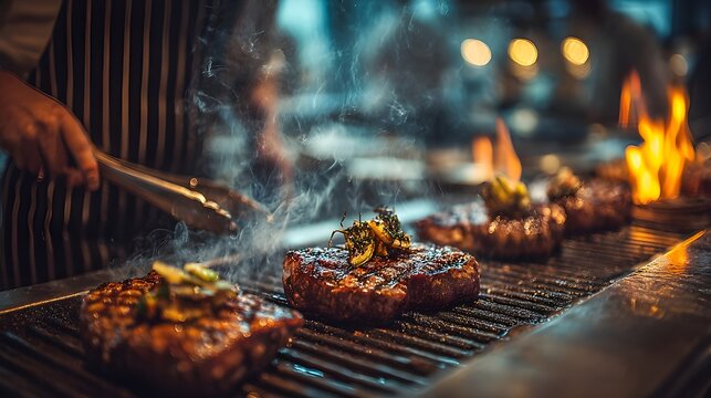 Master Professional Cooking Techniques with Chef Grilling Perfect Steak in High End Culinary Workshop Demonstrations
