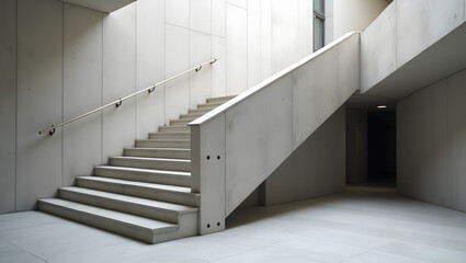 Obraz premium Concrete stairs in minimal modern architecture