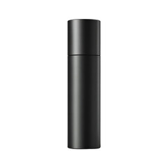  M A 6 Modern Cylindrical Perfume Bottle Black Matte Finish Transparent Background