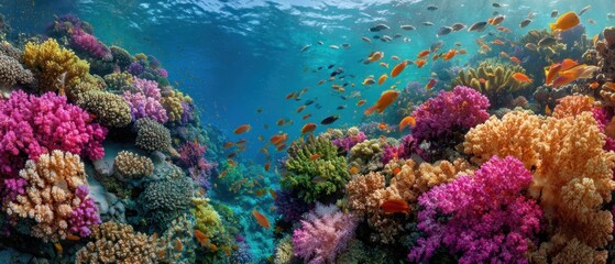 Fototapeta premium Vibrant Coral Reef Ecosystem: Underwater Paradise