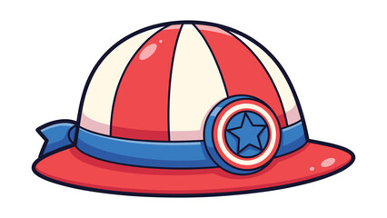 Cartoon patriotic hat illustration with red white and blue design elements suitable for july 4th