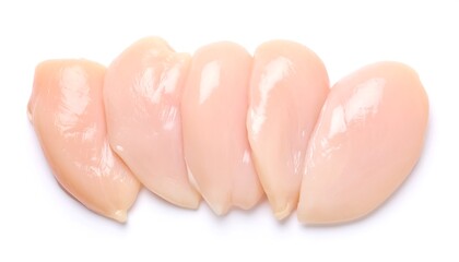 Raw chicken breast fillets, top view