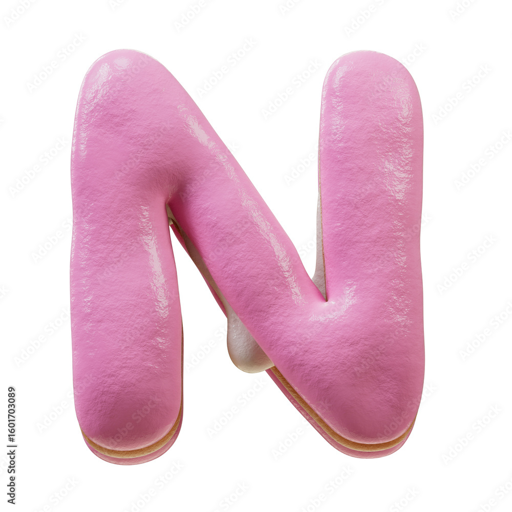 Fototapete 3d font.chocolate biscuit donut font concept. isometric alphabet. numbers and letters. 3d rendering 