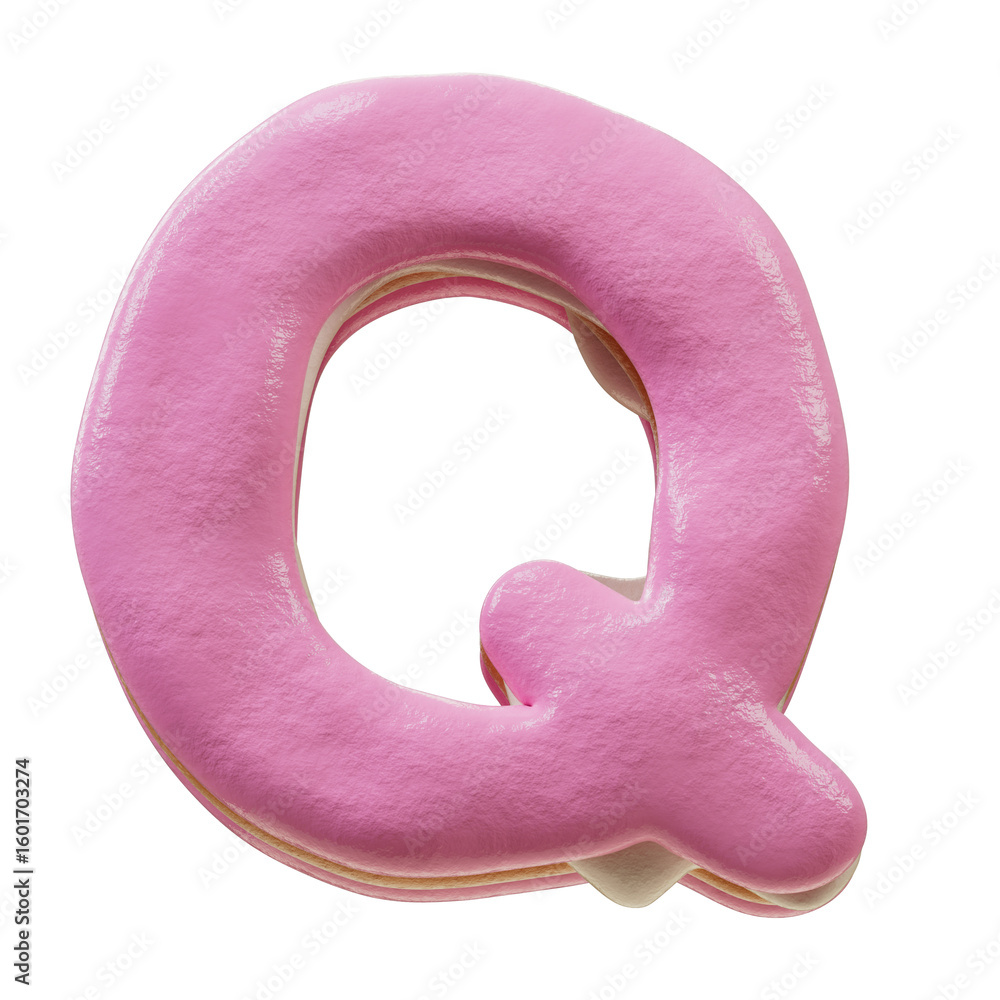 Fototapete 3d font.chocolate biscuit donut font concept. isometric alphabet. numbers and letters. 3d rendering 