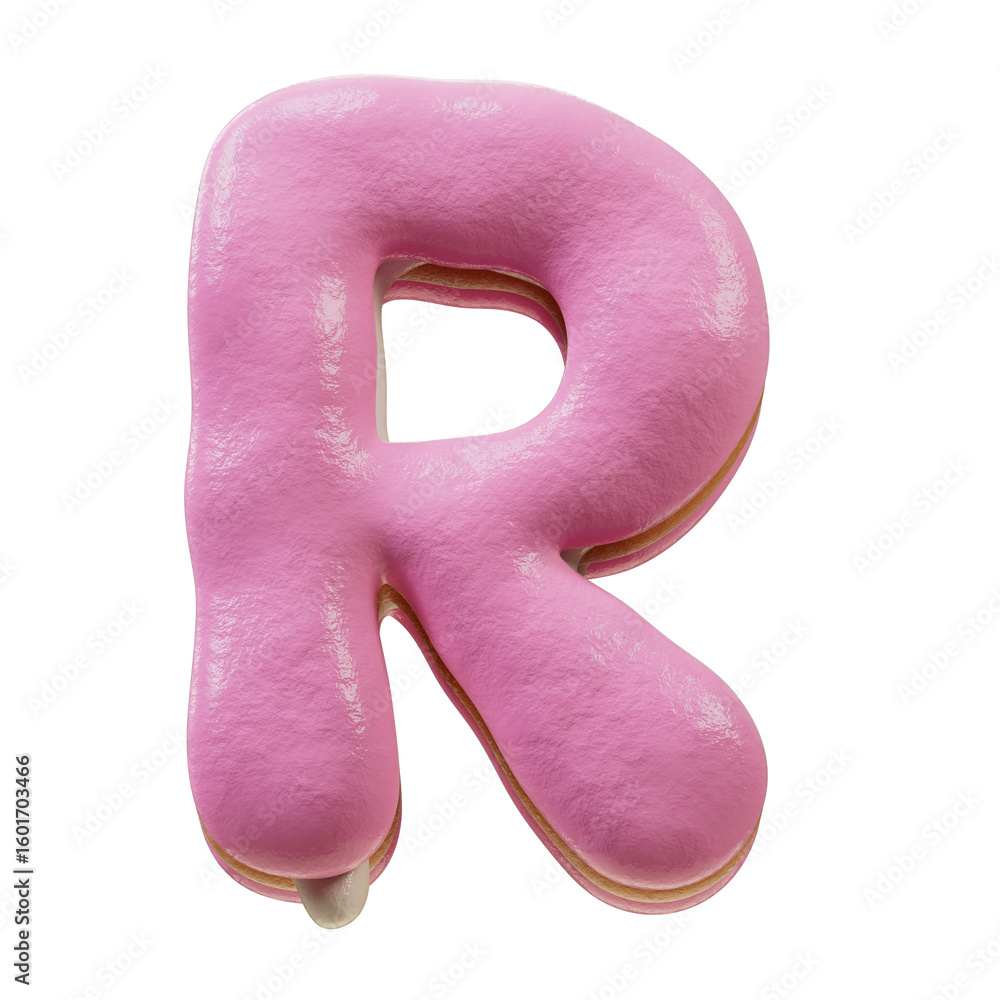 Poster 3d font.chocolate biscuit donut font concept. isometric alphabet. numbers and letters. 3d rendering 