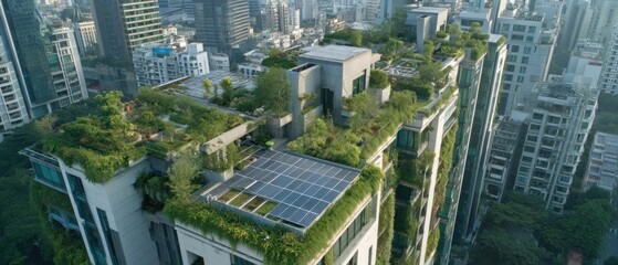 Eco-Friendly Urban Oasis: Greenery Meets City Skyline