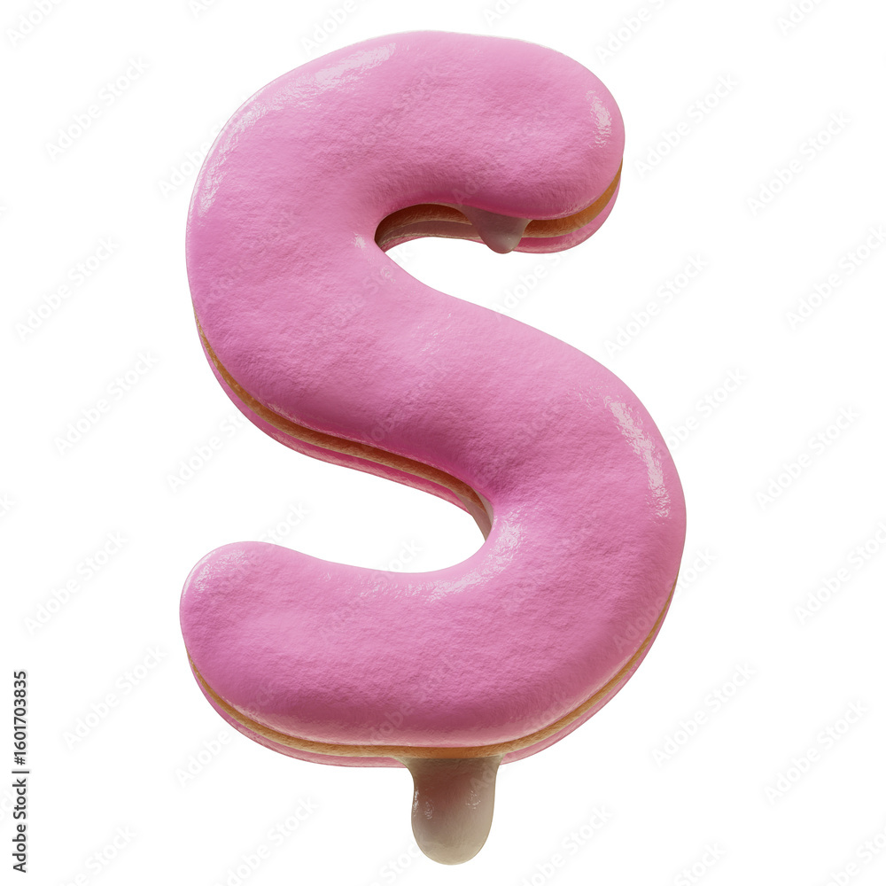 Poster 3d font.chocolate biscuit donut font concept. isometric alphabet. numbers and letters. 3d rendering 