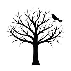 Artistic depiction of a sparse tree canopy featuring delicate branches and a subtle bi colored background element