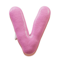 3D Font.Chocolate Biscuit Donut Font Concept. Isometric Alphabet. Numbers And Letters. 3d rendering isolated on white background