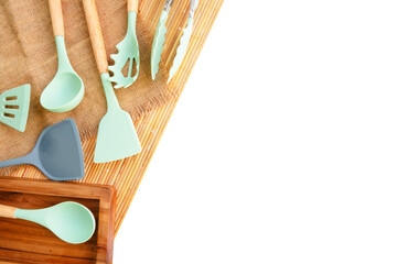 kitchen utensils with empty edges transparent