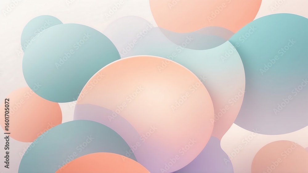 Poster abstract pastel circles with soft gradient background for creative projects