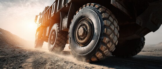 Powerful Dump Truck on a Dusty Road