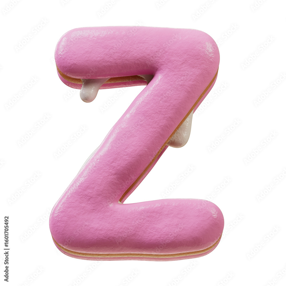 Fototapete 3d font.chocolate biscuit donut font concept. isometric alphabet. numbers and letters. 3d rendering 
