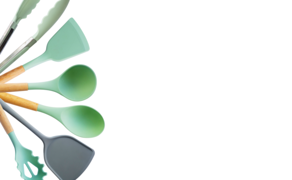 frame made of kitchen utensils with transparent space for text