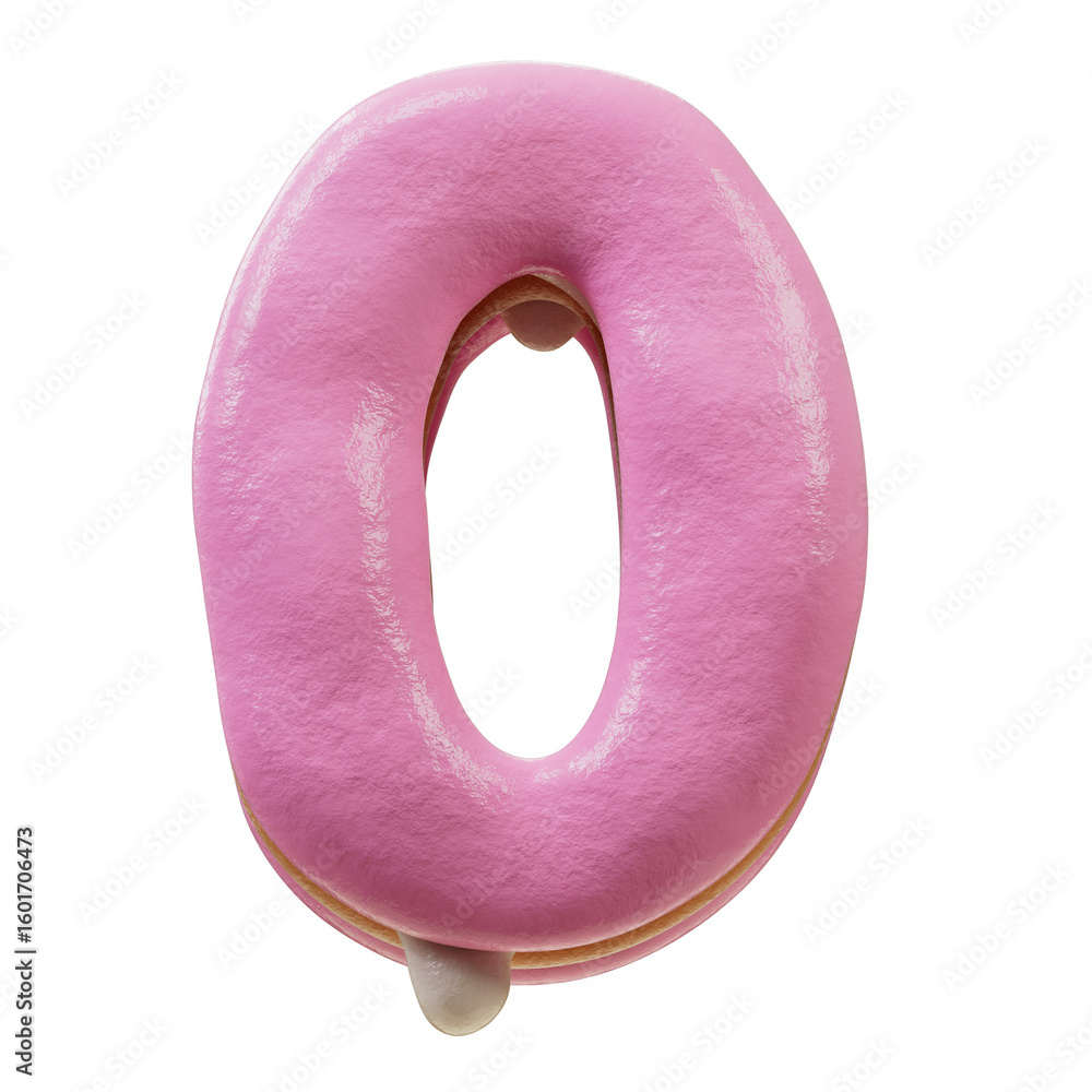 Poster 3d font.chocolate biscuit donut font concept. isometric alphabet. numbers and letters. 3d rendering 