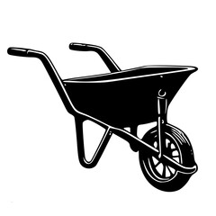 silhouette of a wheelbarrow