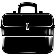 black suitcase isolated on white