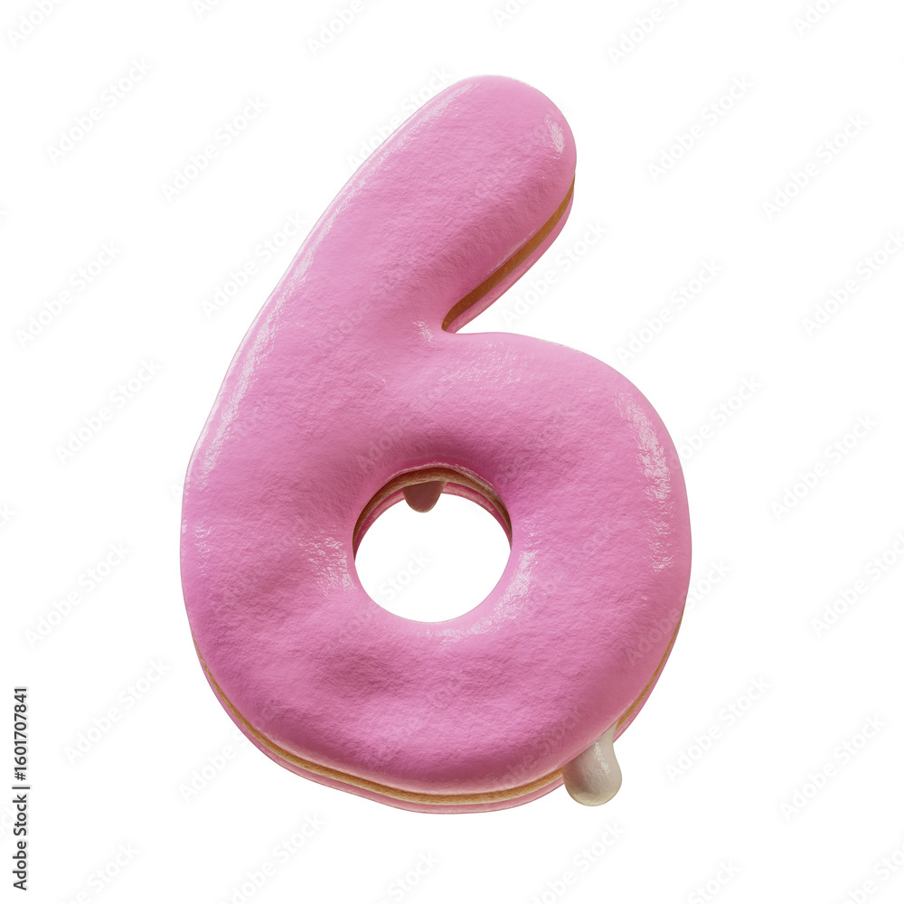 Fototapete 3d font.chocolate biscuit donut font concept. isometric alphabet. numbers and letters. 3d rendering 
