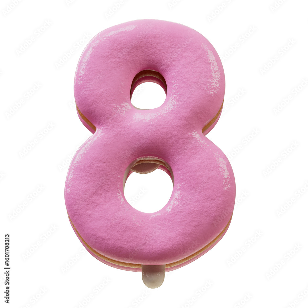 Fototapete 3d font.chocolate biscuit donut font concept. isometric alphabet. numbers and letters. 3d rendering 