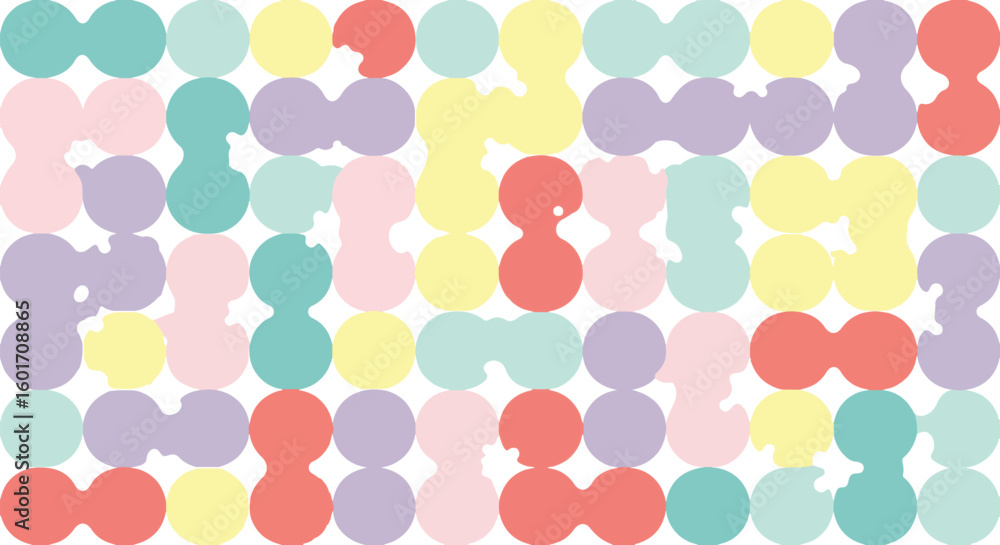 Aufkleber abstract geometric pattern of colorful rounded shapes isolated on transparent background