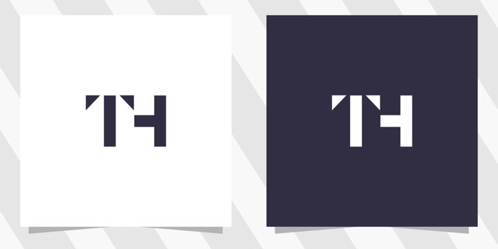 letter th ht logo design vector