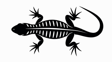 Naklejka premium Elegant black and white lizard silhouette illustration on a clean white background