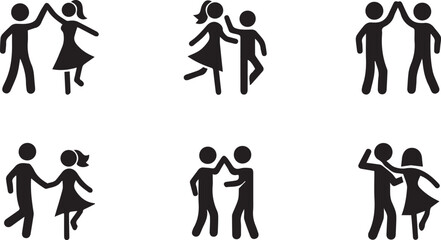 Obraz premium Dancing Duo Vector Set – Lifestyle Illustration – Celebration Collectio