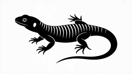Fototapeta premium Striking black and white silhouette of a lizard a minimalist design perfect for various applications