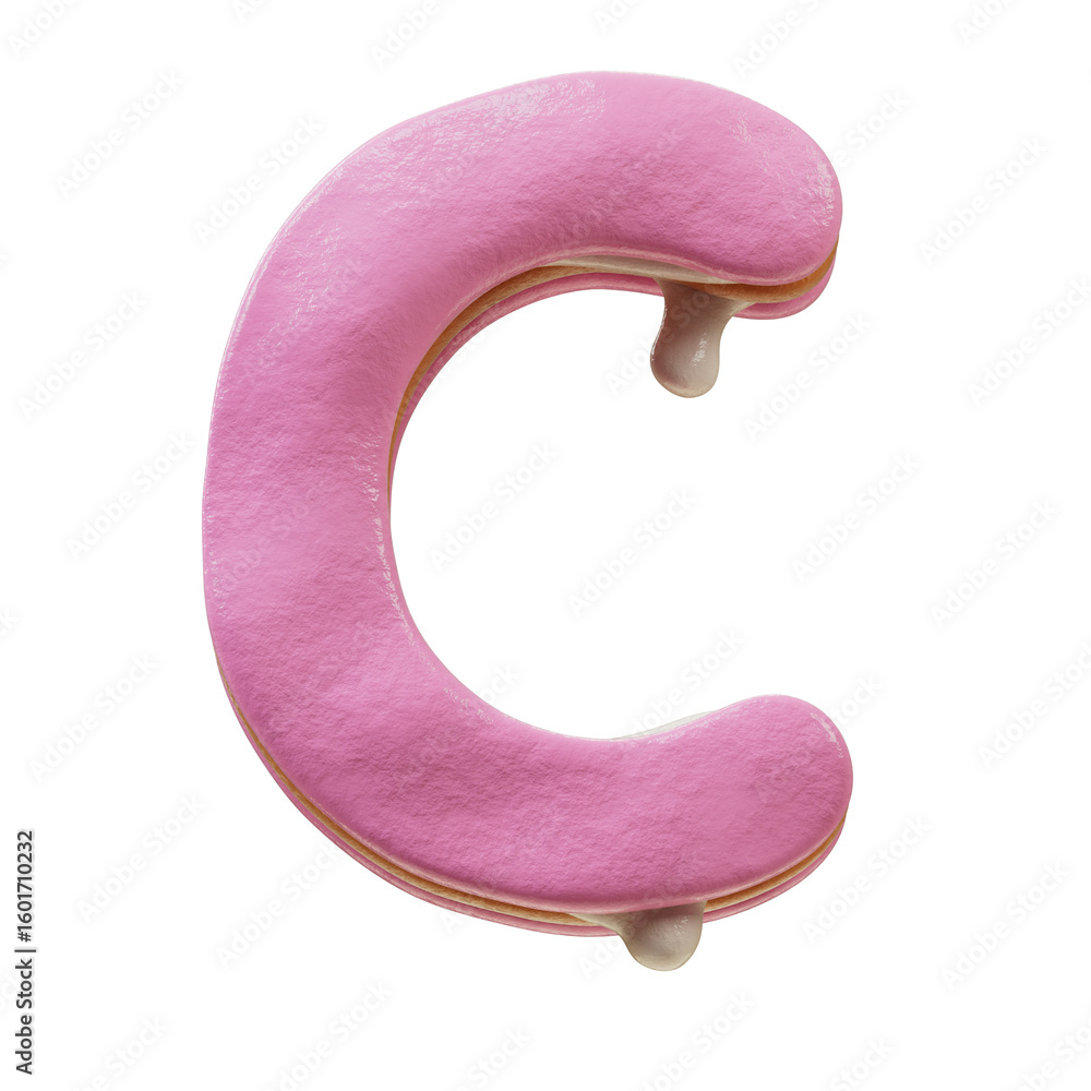 Fototapete 3d font.chocolate biscuit donut font concept. isometric alphabet. numbers and letters. 3d rendering 