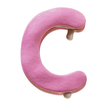 3D Font.Chocolate Biscuit Donut Font Concept. Isometric Alphabet. Numbers And Letters. 3d rendering isolated on white background